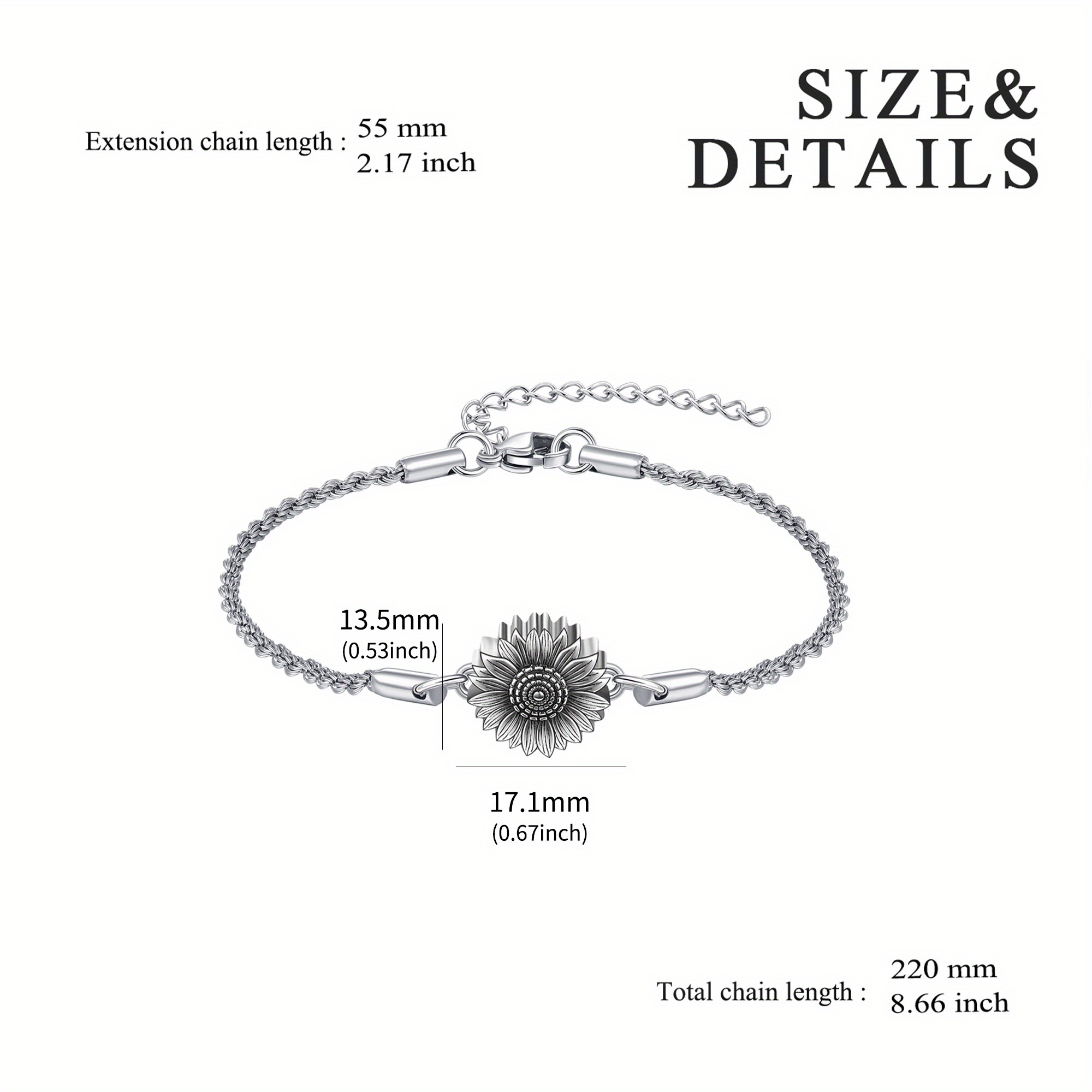 Women's Sunflower Urn Bracelet for Ashes, Cremation Keepsake